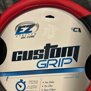 Red and Black Steering Wheel Cover